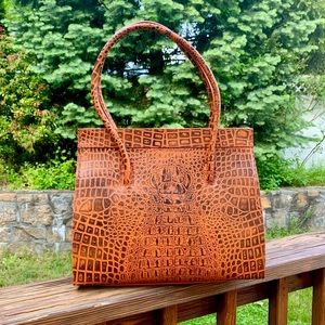 Orange snakeskin bag